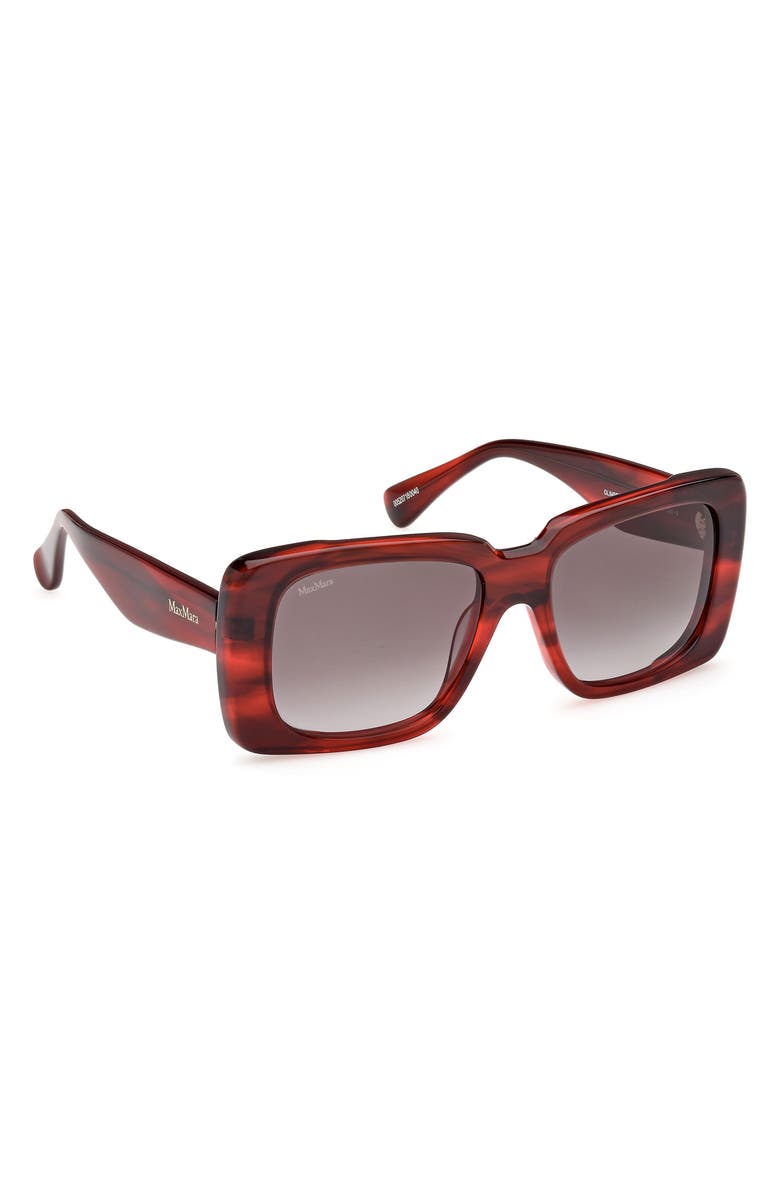 Max Mara Glimpse3 53mm Polarized Square Sunglasses, Alternate, color, Red/Gradient Smoke