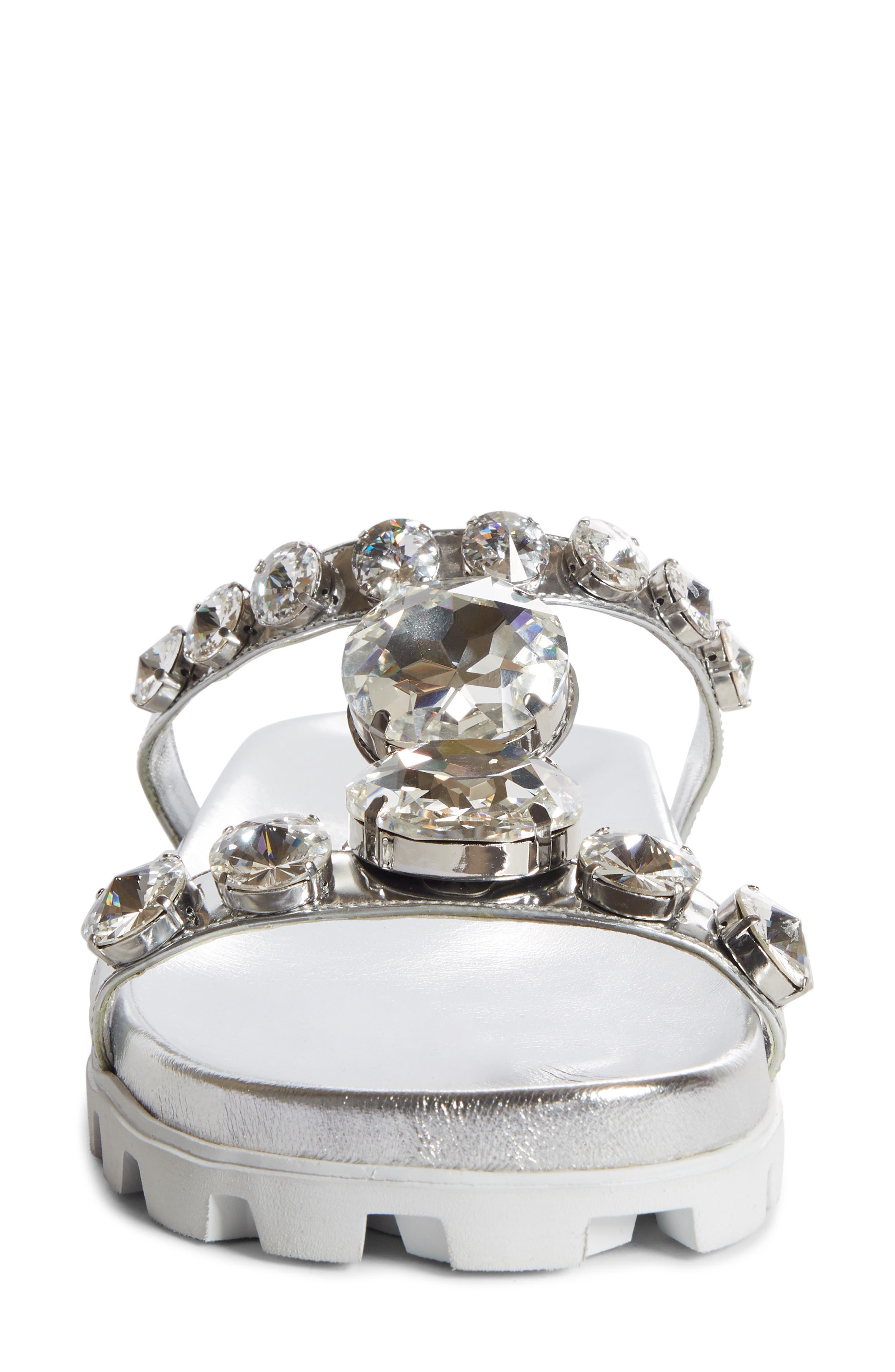 Miu Miu Embellished Slide Sandal, Alternate, color, 