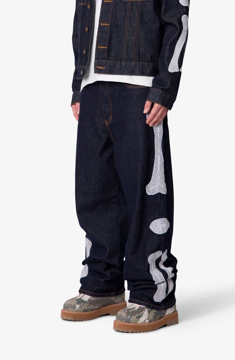 mnml Raw Skeleton Ultra Baggy Jeans, Alternate, color,