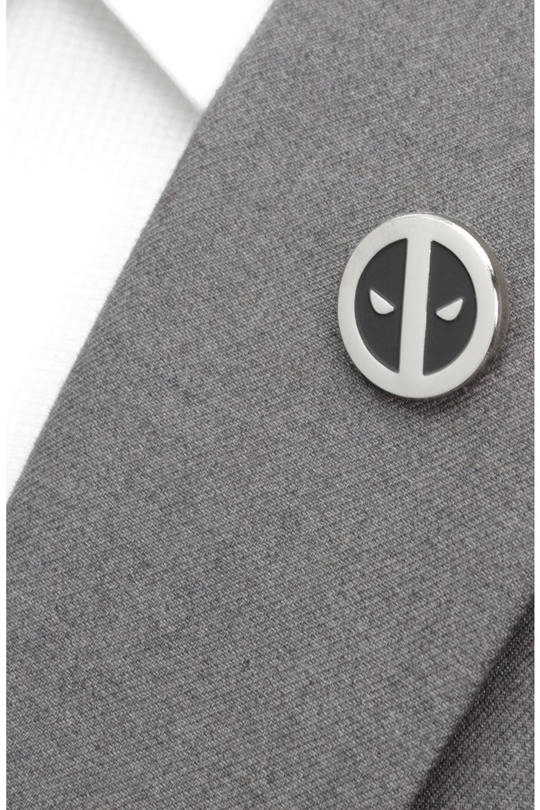 Deadpool Mask Lapel Pin, Alternate, color, SILVER