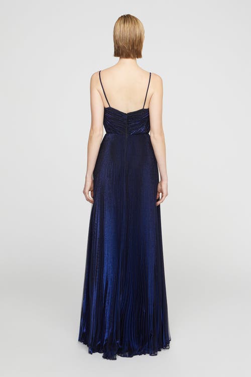 Halston Zellie Crystal Jersey Gown In Blue