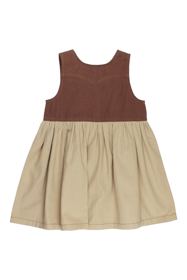 Sleeveless Organic Cotton Western Dress, Alternate, color, OATMEAL