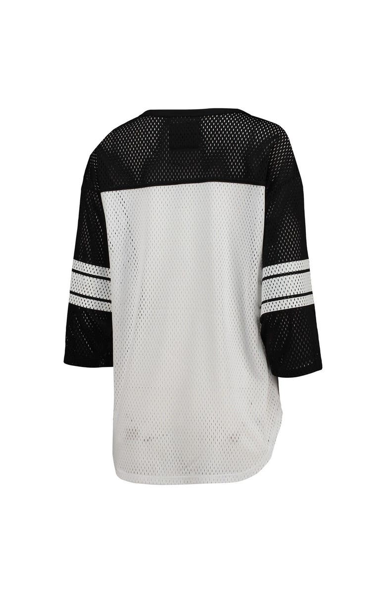 G-III 4HER BY CARL BANKS Women's G-III 4Her by Carl Banks White/Black Washington Commanders First Team 3/4-Sleeve Mesh T-Shirt, Alternate, color, White