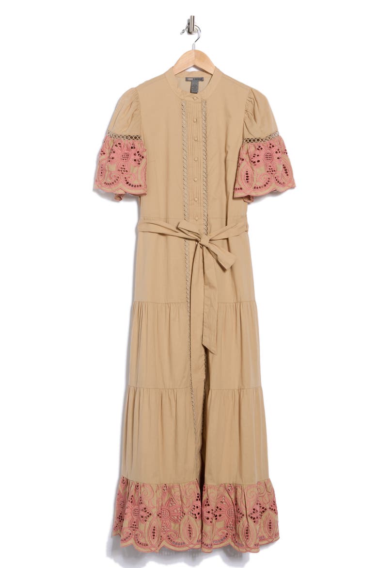 Southampton Embroidered Maxi Shirtdress, Alternate, color, INCENSE/ LATANA