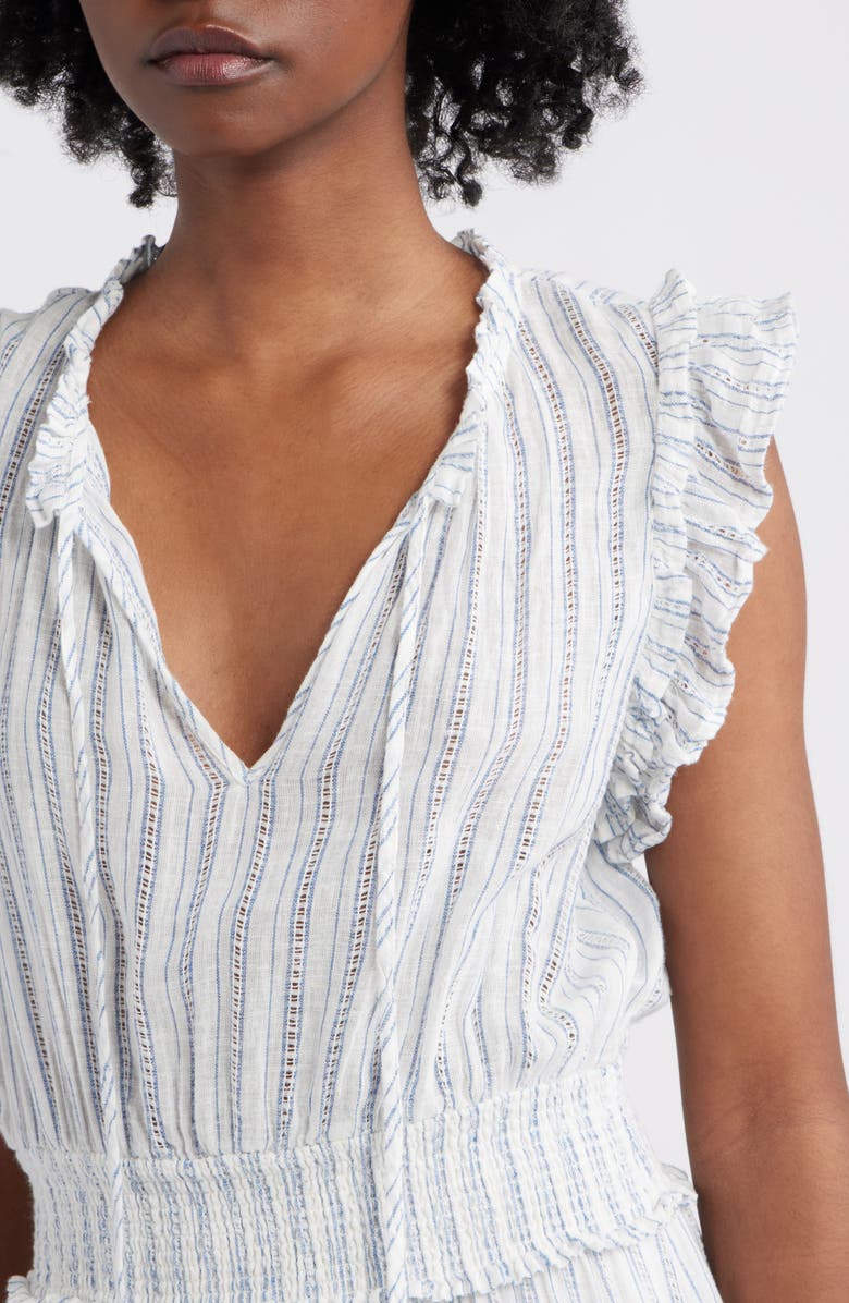 Rails Garden Stripe Linen Blend Midi Dress, Alternate, color, 