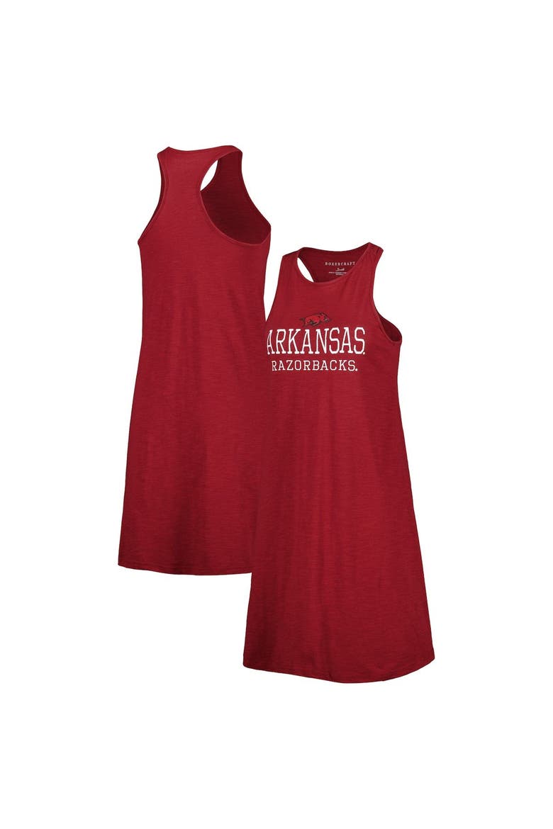 Women's Cardinal Arkansas Razorbacks Coastal Racerback Tank Dress, Main, color, Cardinal