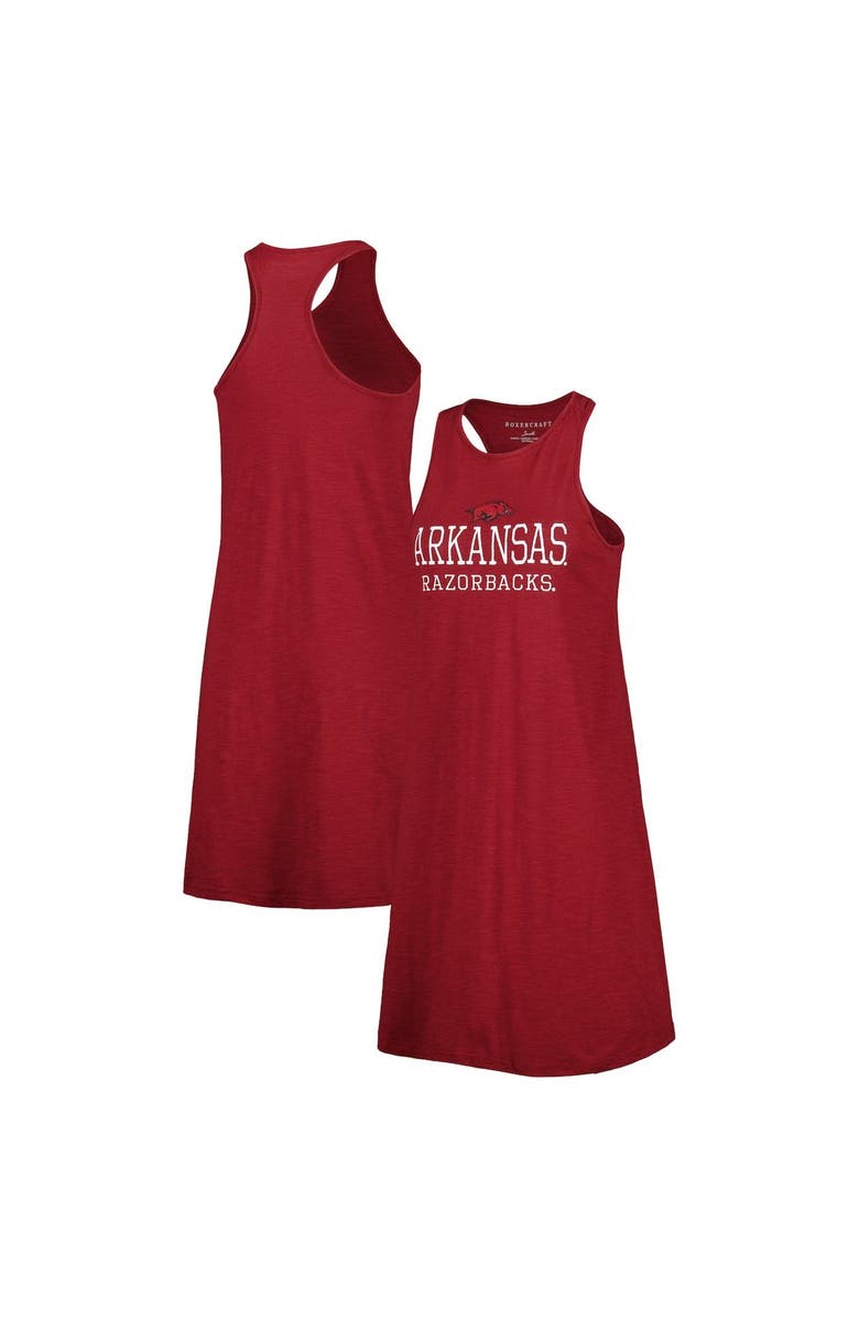 BOXERCRAFT Women's Cardinal Arkansas Razorbacks Coastal Racerback Tank Dress, Main, color,
