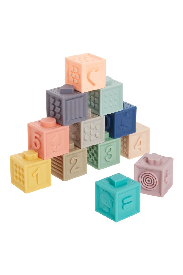 Set of 12 Silicone Stacking Blocks, Main, color, ORIGINAL