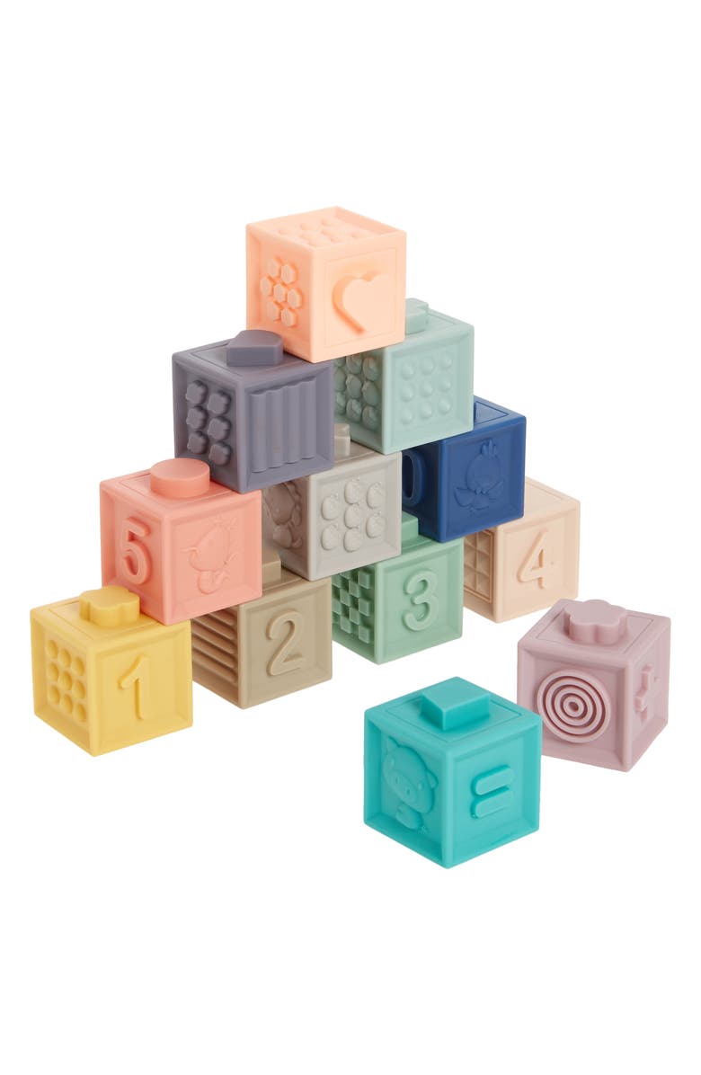 Three Hearts Set of 12 Silicone Stacking Blocks, Main, color, 