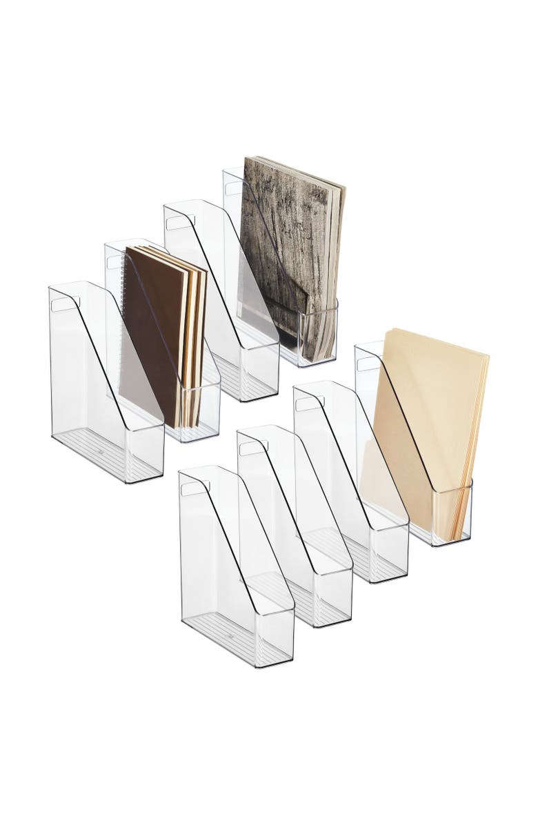 mDesign Plastic Slim File Folder Storage Organizer with Handle, 8 Pack, Alternate, color,