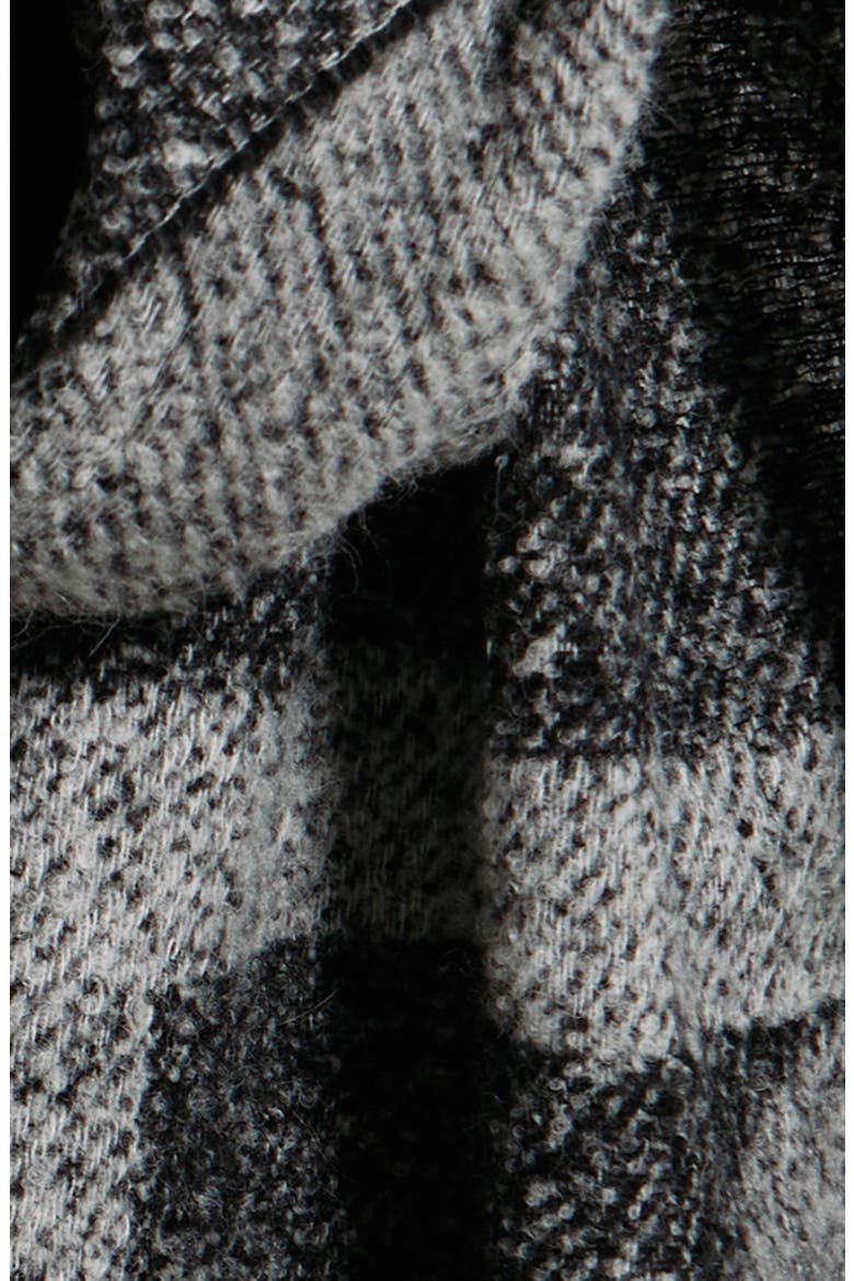 Monogram Jacquard Alpaca Blend Fringe Scarf, Alternate, color, BLACK/ WHITE