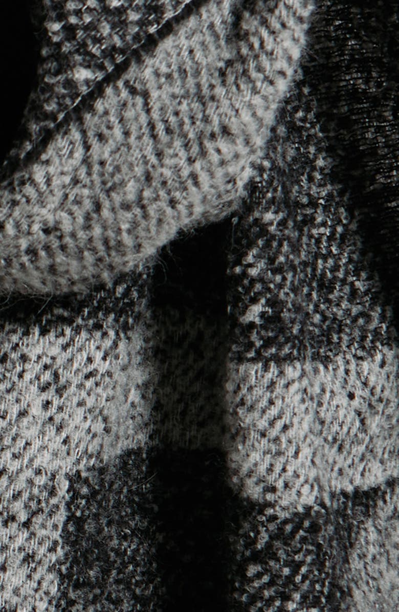 TOTEME Monogram Jacquard Alpaca Blend Fringe Scarf, Alternate, color, Black/ White