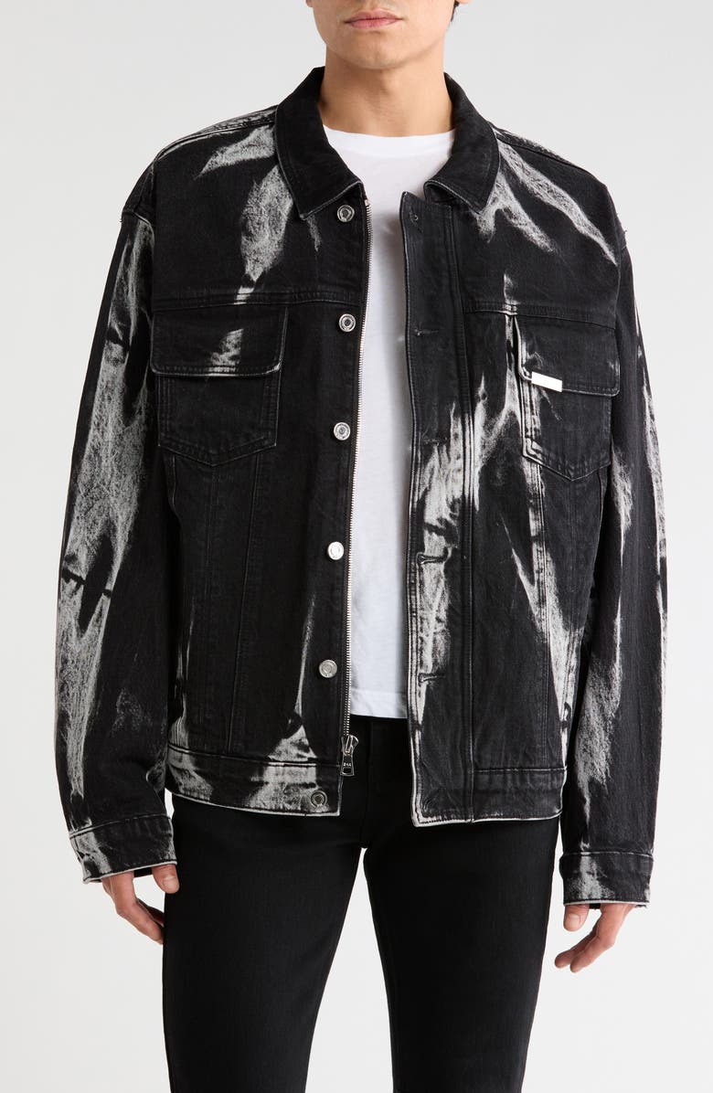 RtA Danny Denim Trucker Jacket, Main, color, Black Marquina