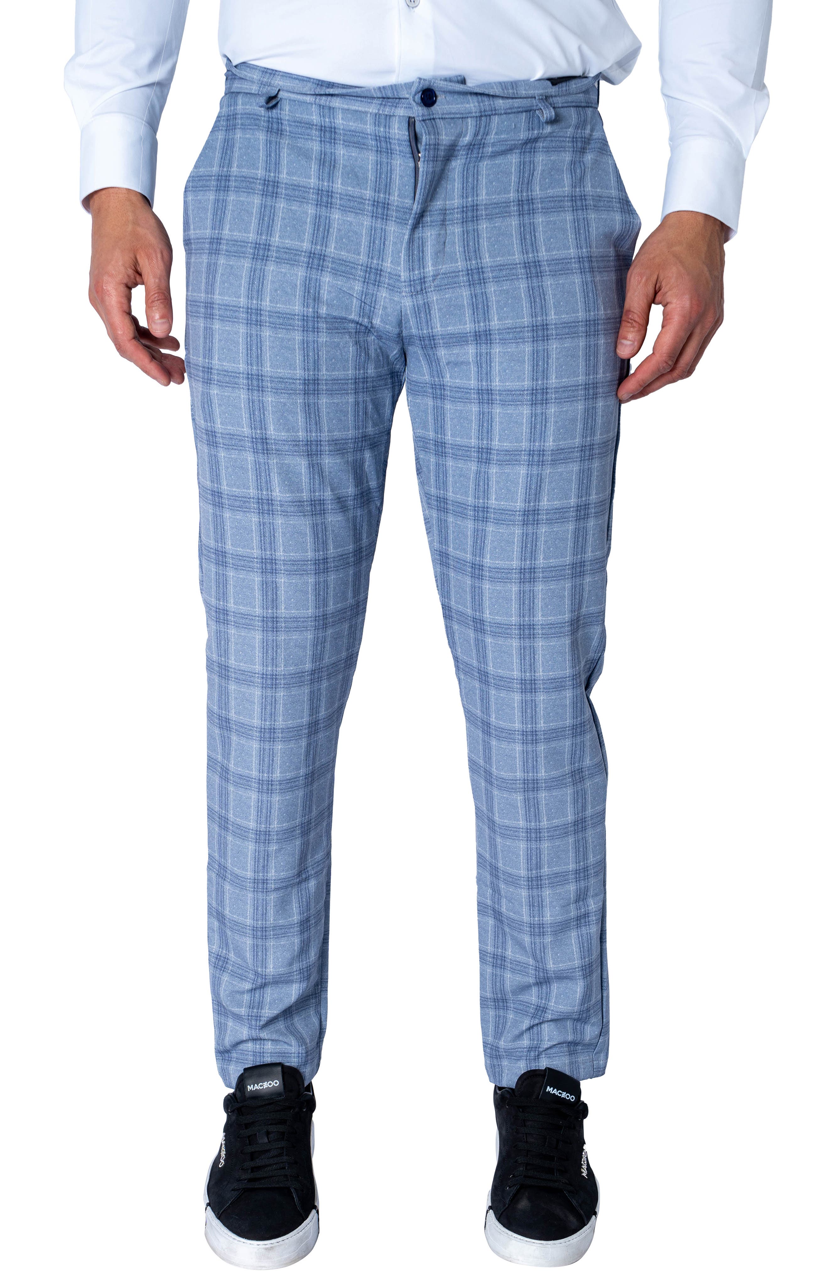 Maceoo Plaid Slim Fit Pants