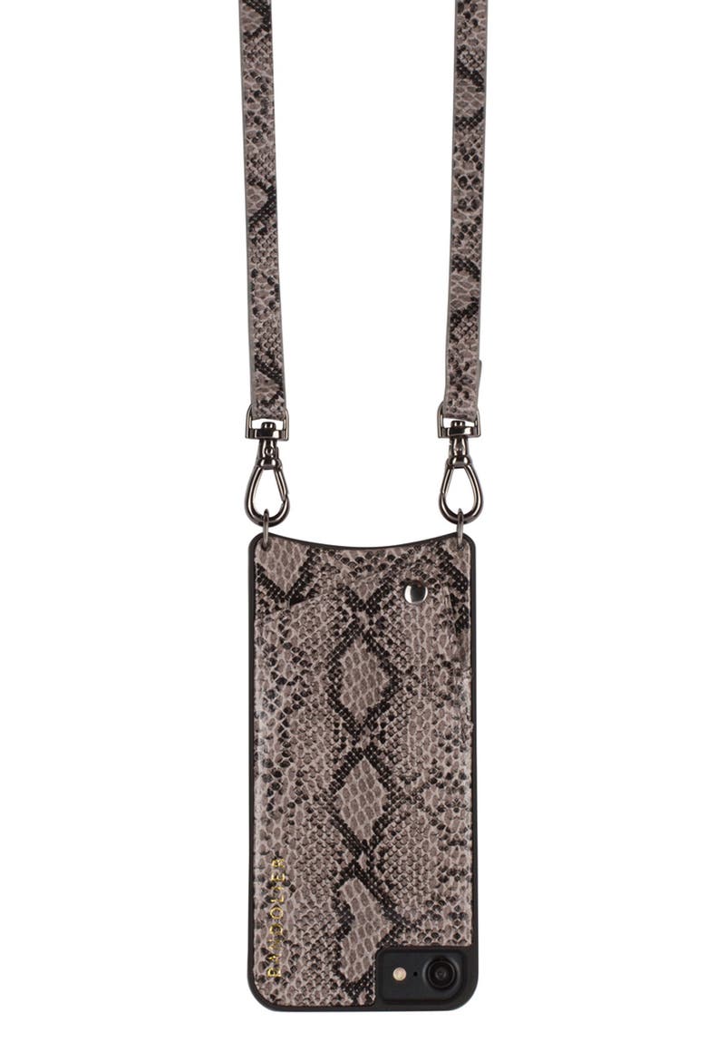Cynthia iPhone 6/7 & 6/7 Plus Crossbody Case, Alternate, color, GREY/ PEWTER