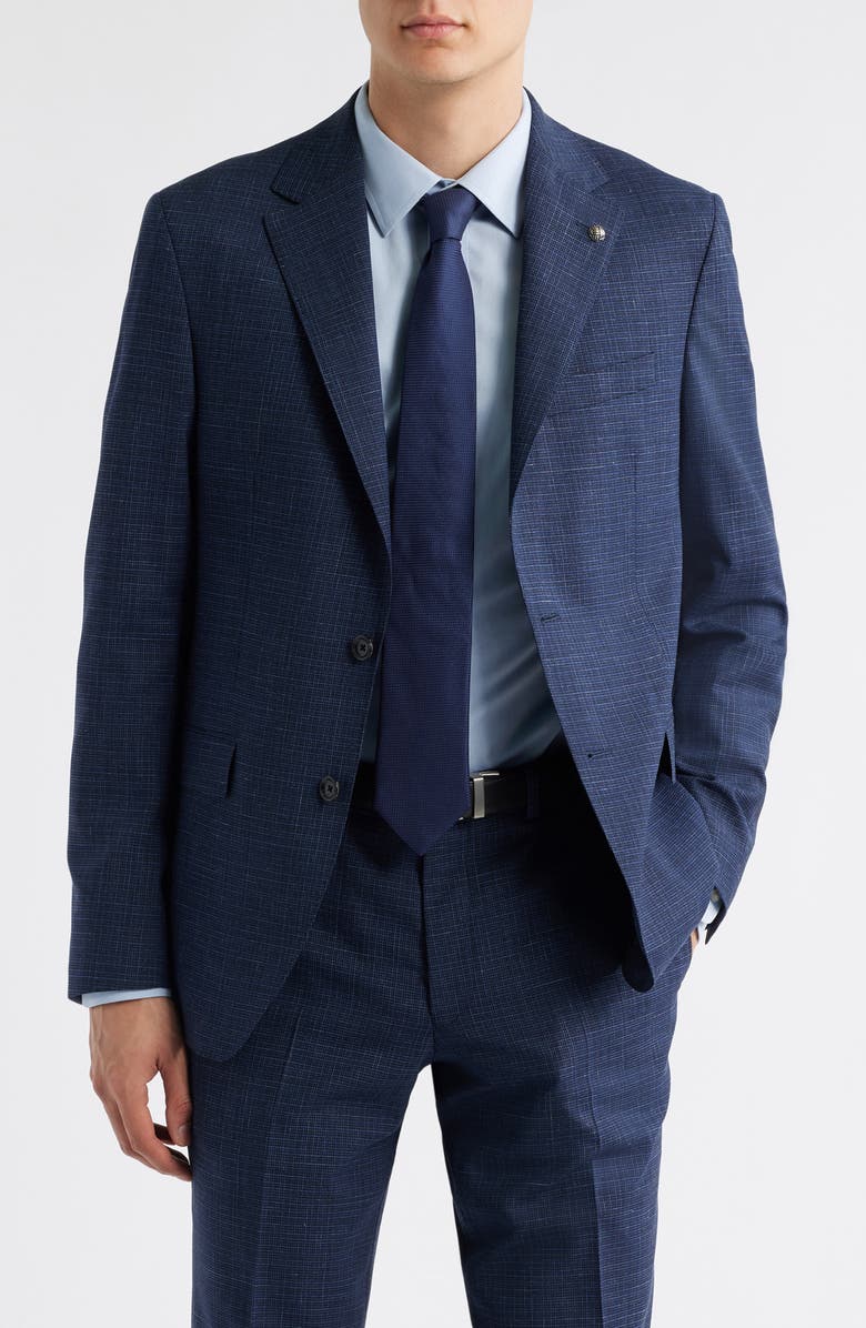 Jack Victor Midland Screen Weave Suit, Alternate, color, Navy