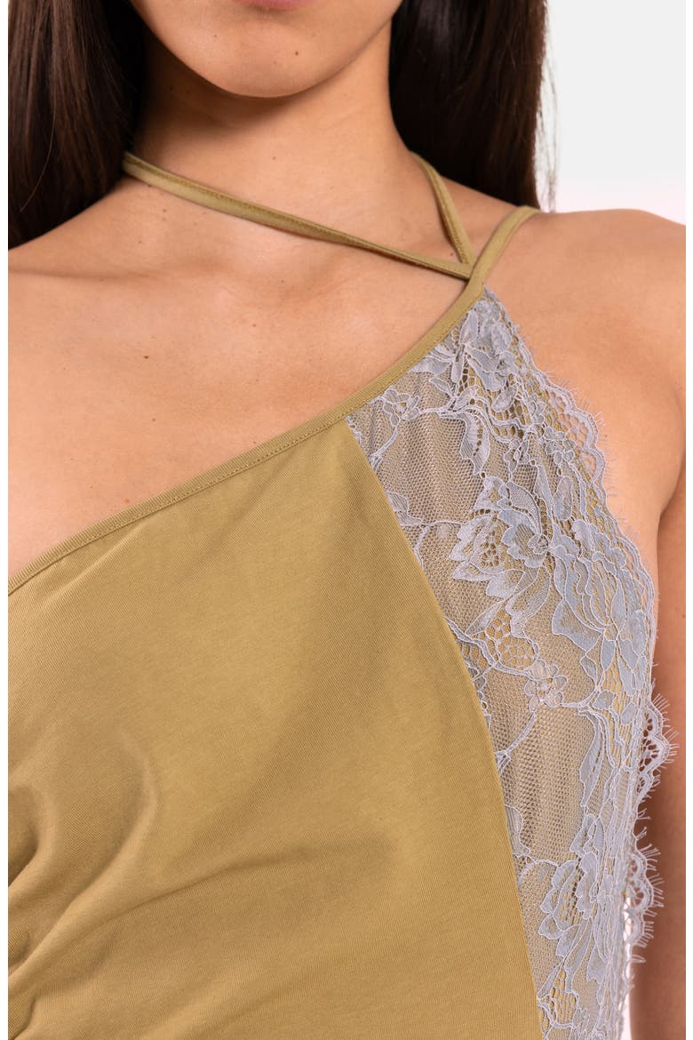 Reworked Asymmetric Lace Minidress, Alternate, color, MULTI