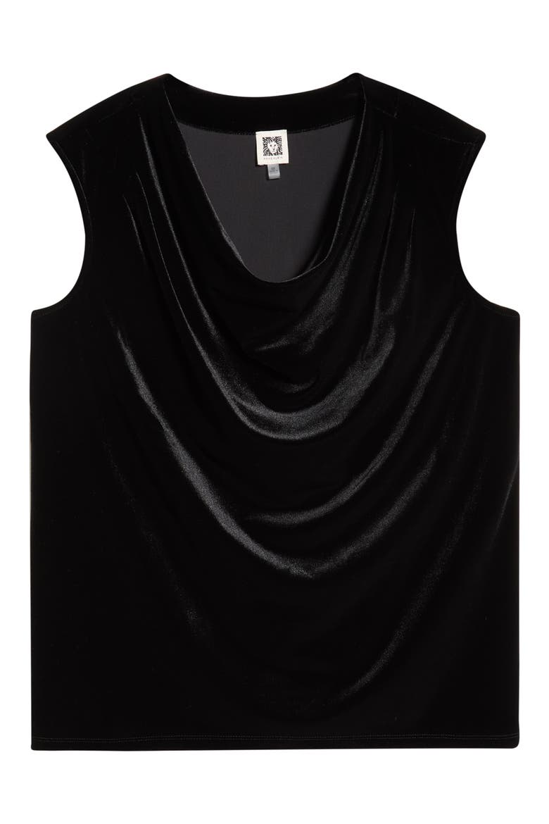 Cowl Neck Velvet Top, Alternate, color, ANNE BLACK