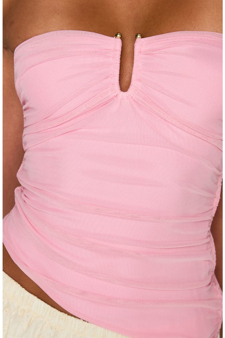 Reminisce Strapless Mesh Top, Alternate, color, PINK