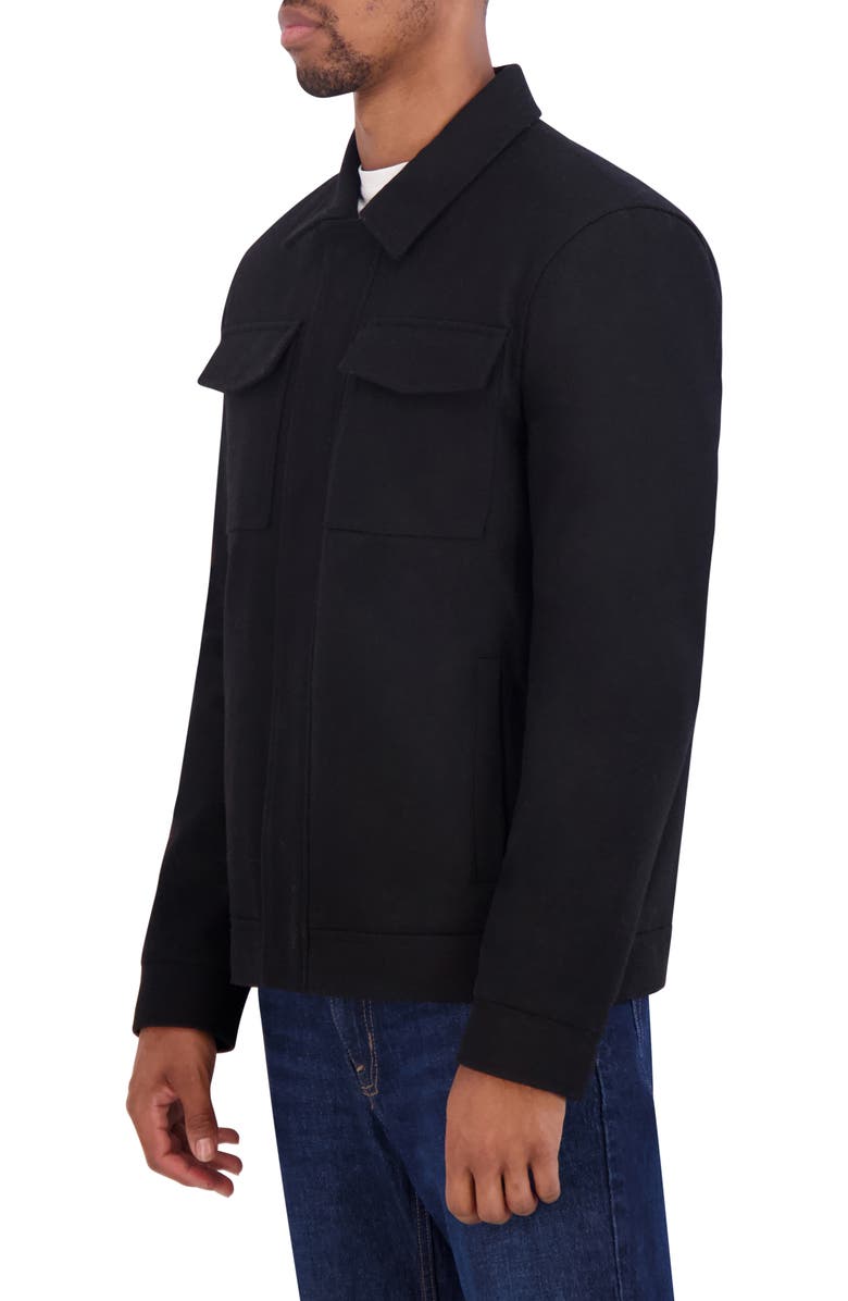 Nautica Water Resistant Wool Blend Coat, Alternate, color, Black