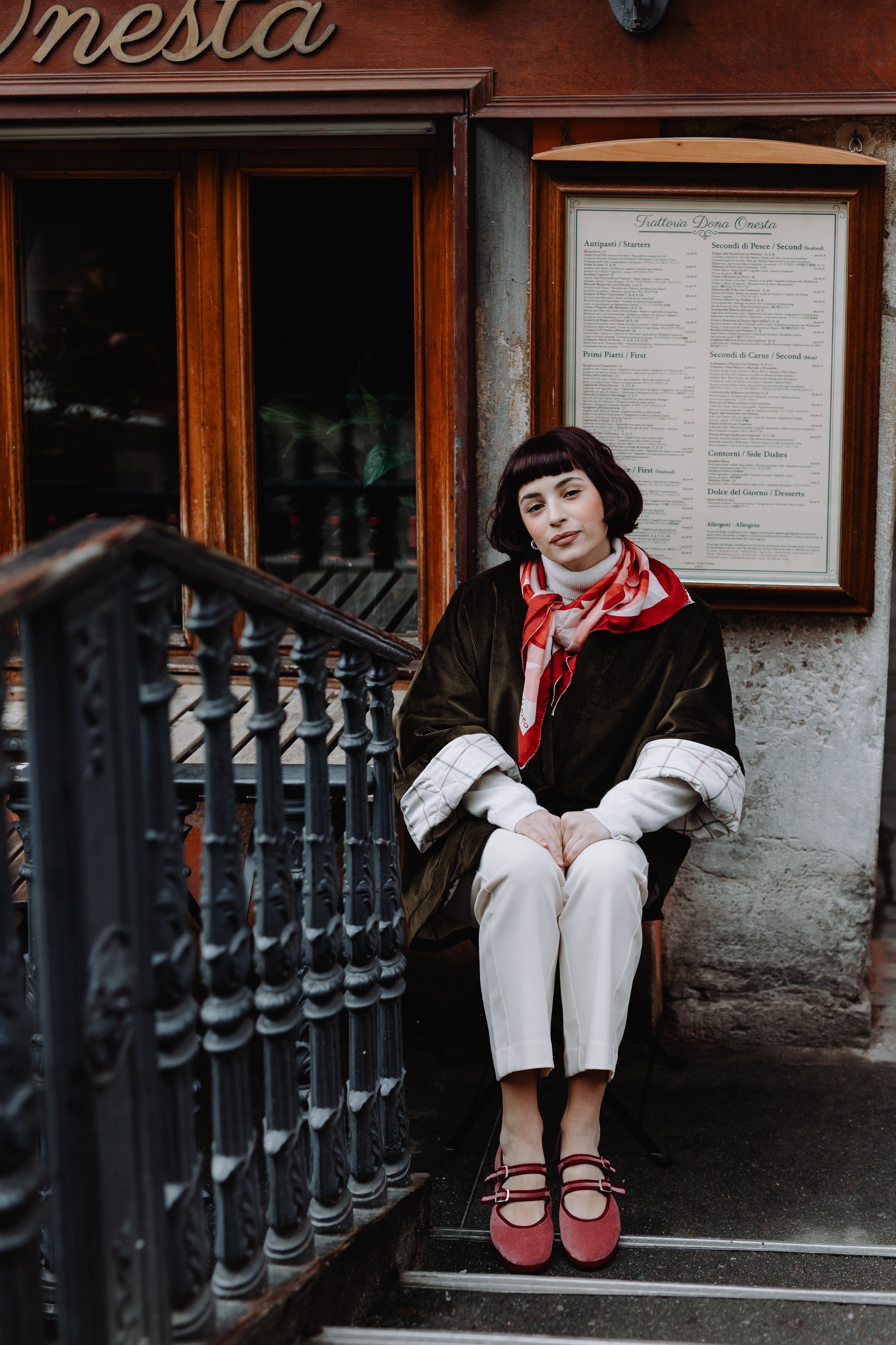 Gondolina Shoes Petal Double Strap Mary Jane Flats, Alternate, color, Rosé Wine