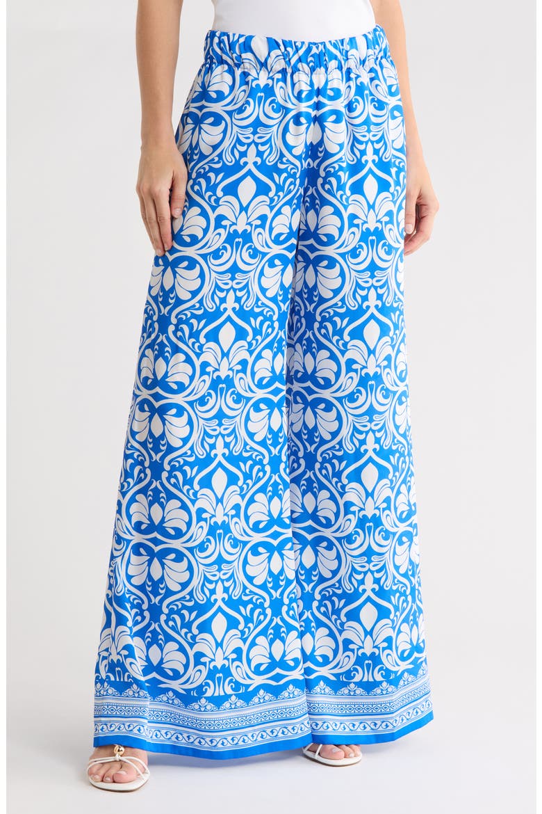 Keegan Wide Leg Pull-On Pants, Main, color, SOIREE TRE BLUE