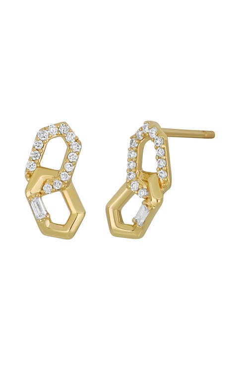 Varda 18K Yellow Gold Diamond Linear Drop Earrings