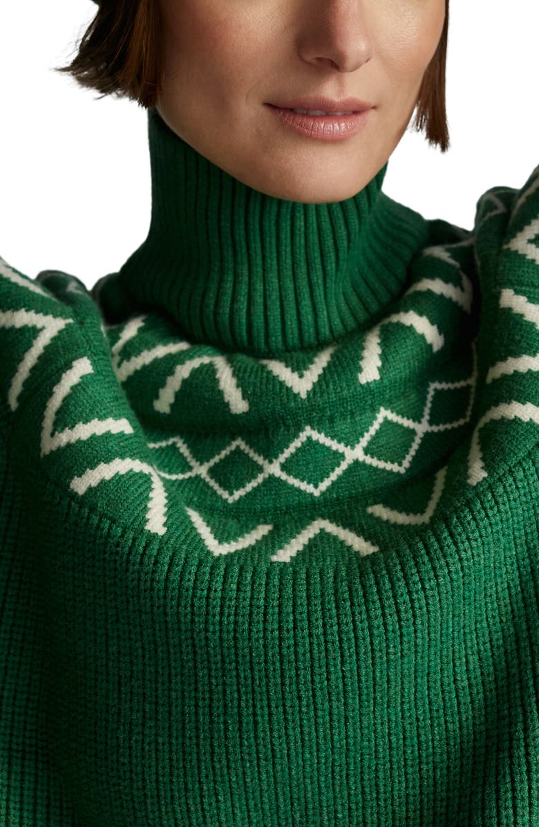 Varley Marcie Fair Isle Mock Neck Sweater, Alternate, color, Verdant Green
