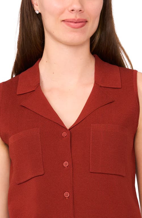 Halogen ® Lapel Collar Sweater Vest In Brown