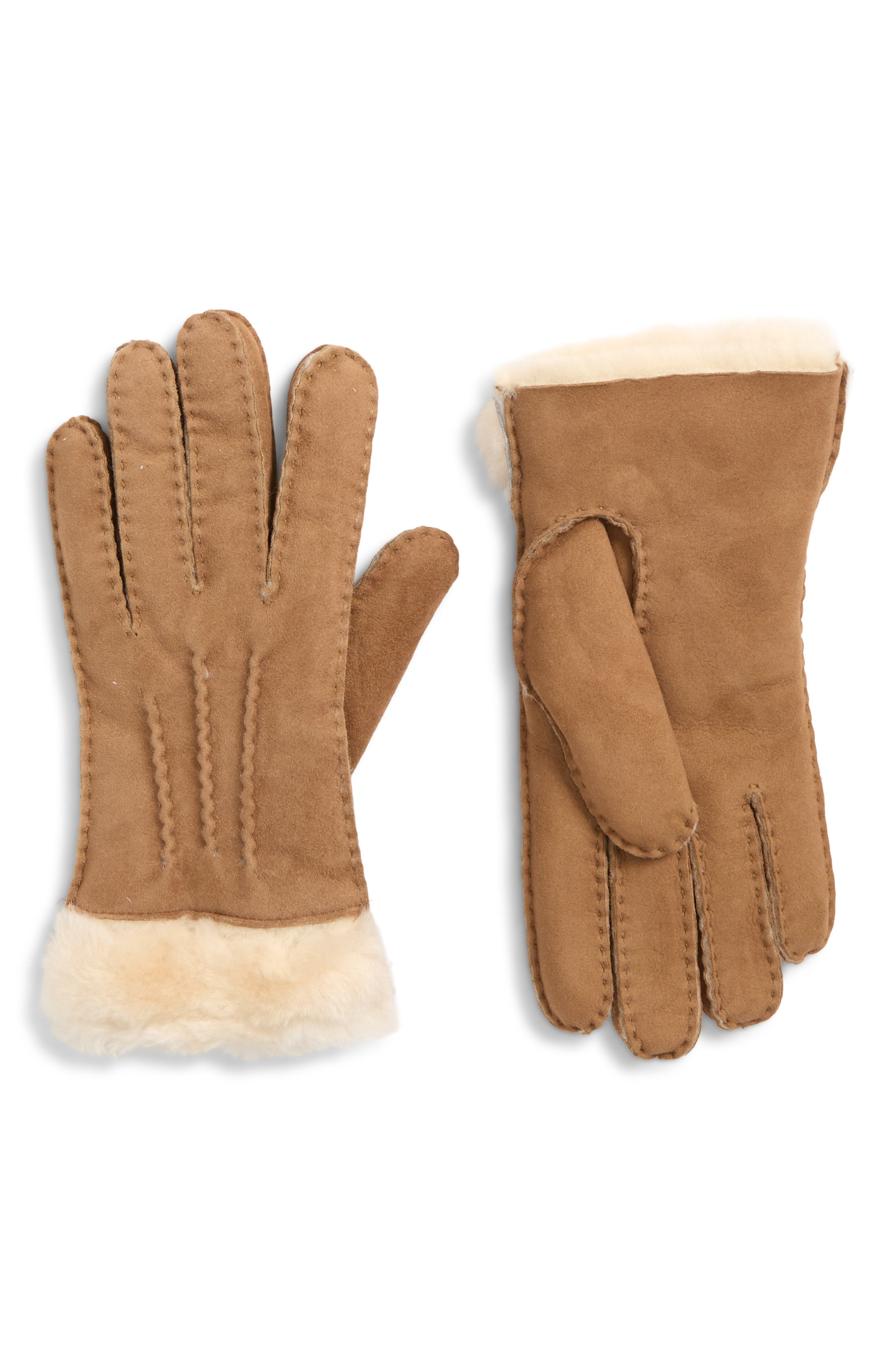 Exposed Genuine Shearling Sheepskin Gloves