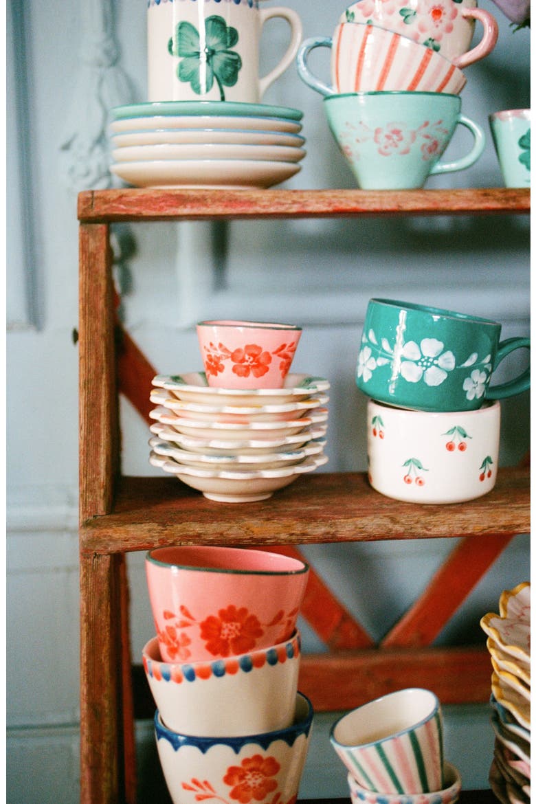 Set of 6 Hand-Painted Ceramic Espresso Cups, Alternate, color, MULTI