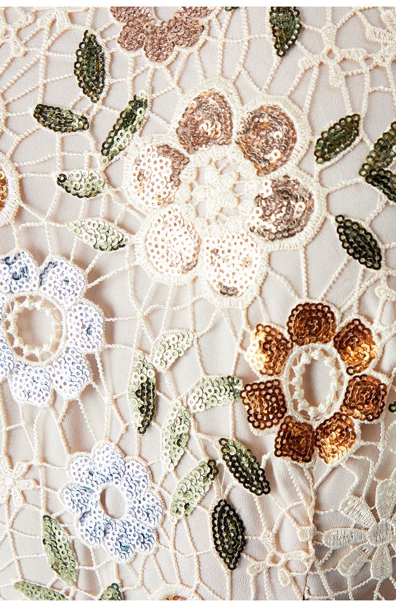 Coast Muse Embellished Midi Dress, Alternate, color, Nude