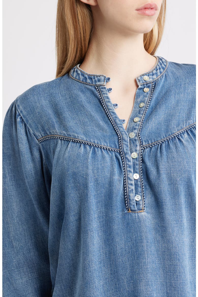 Sunna Denim Top, Alternate, color, BLUE STONE