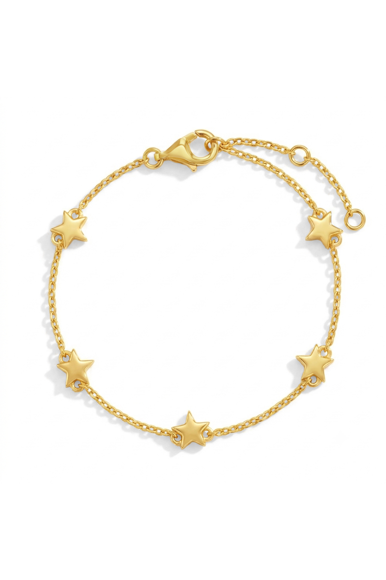 Star Station Girls Plated Bracelet, Main, color, Gold