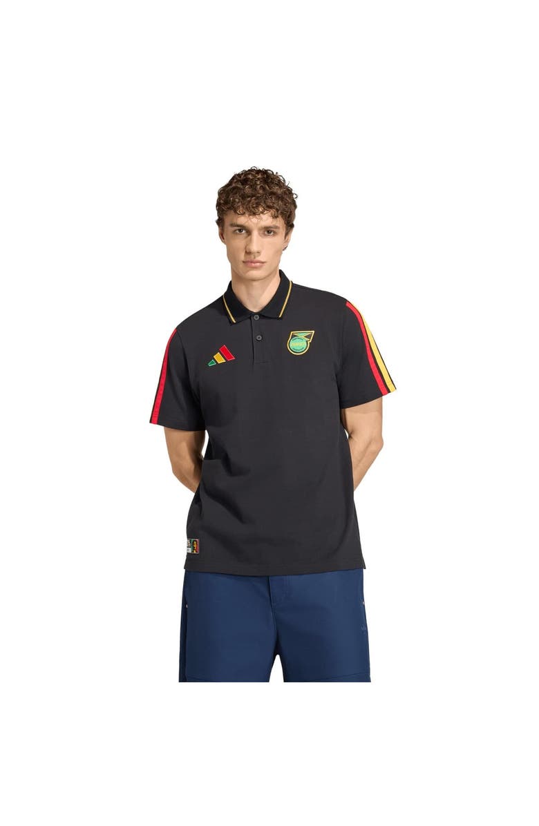 adidas Men's adidas  Black Jamaica National Team Alphaskin Polo, Main, color, Black