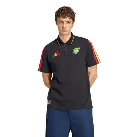 Men's adidas  Black Jamaica National Team Alphaskin Polo