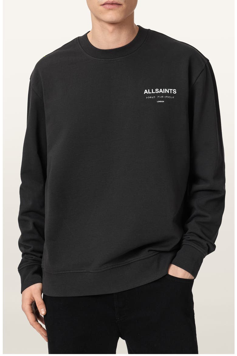 Underground Logo Organic Cotton Graphic Sweatshirt, Alternate, color, WASHED BLACK/ ZEBRA
