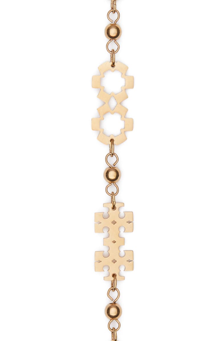 Tory Burch Forget Me Not Necklace, Alternate, color, Tory Gold
