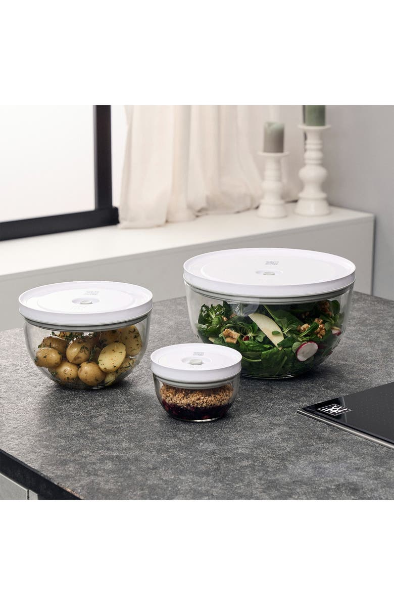 ZWILLING Fresh & Save 3-Piece Glass Bowl & Lid Set, Alternate, color, Clear