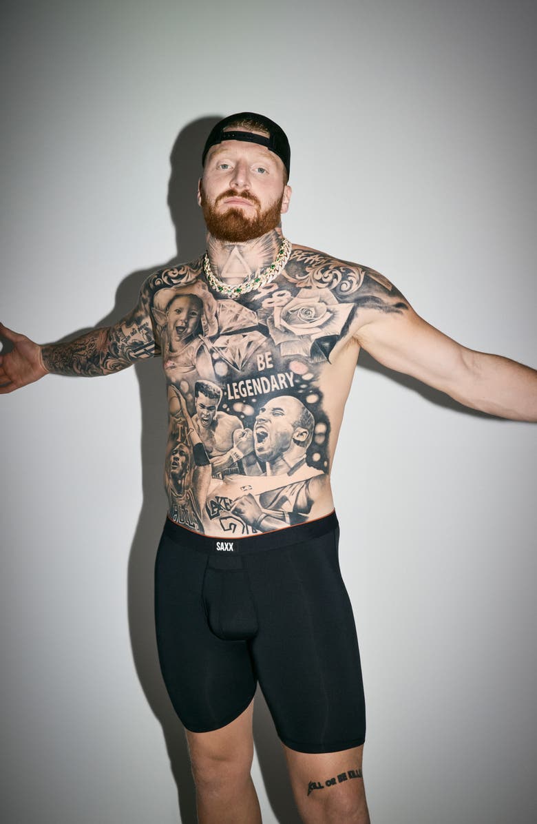 SAXX Multi-Sport Mesh Performance Long Boxer Briefs, Alternate, color, Black