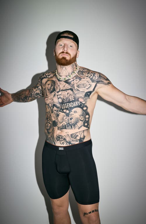 Saxx Multi-sport Mesh Performance Long Boxer Briefs In Black
