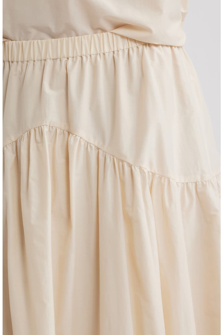 Cotton Blend Midi Skirt, Alternate, color, ALMOND