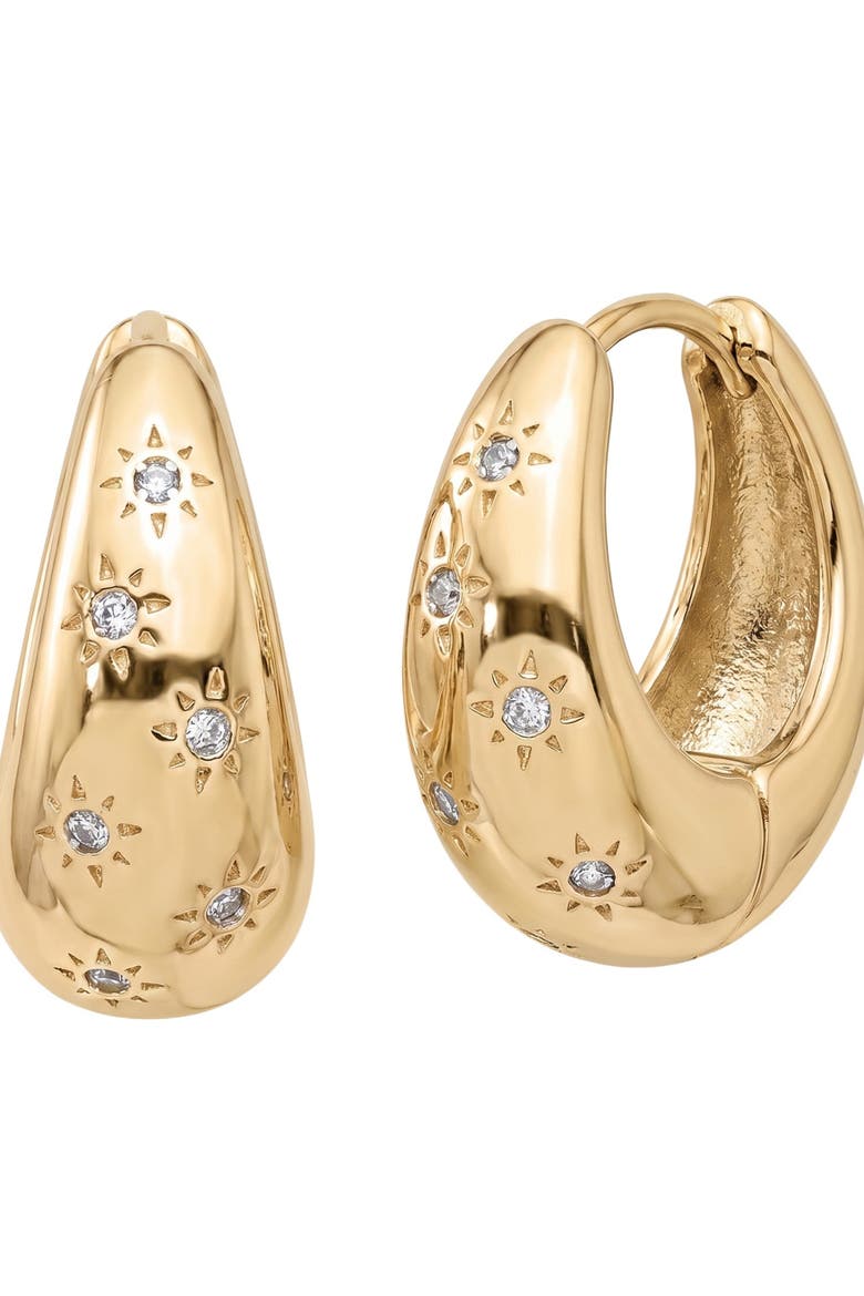 Radha Cz Huggies, Main, color, Gold
