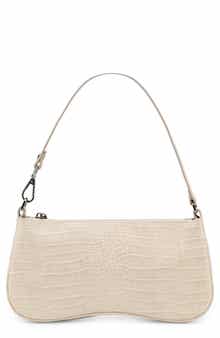Eva Croc Embossed Faux Leather Convertible Shoulder Bag