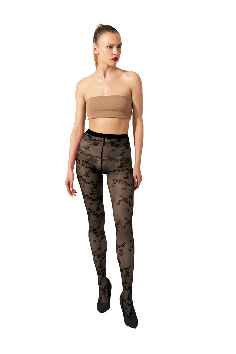 Floret Tights, Alternate, color, BLACK