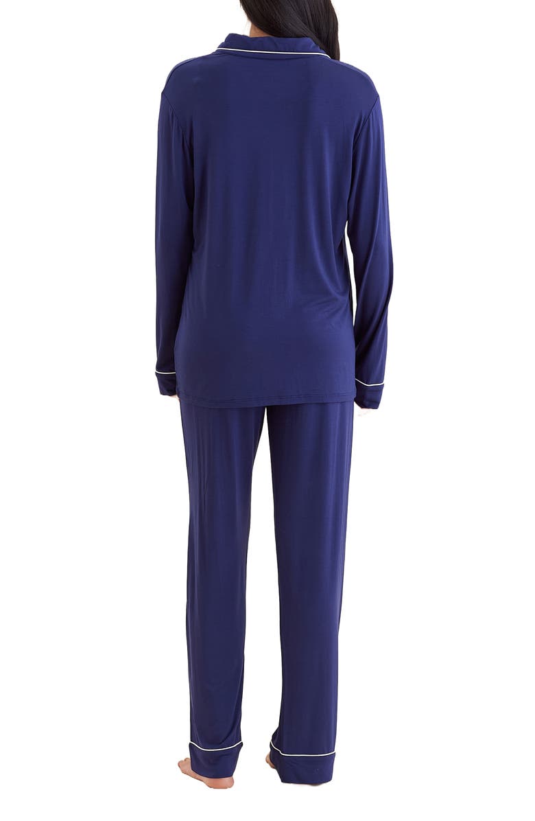 Papinelle Kate Long Sleeve Pajamas, Alternate, color, Navy