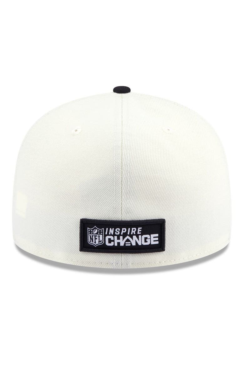 Men's New Era Cream/Black Baltimore Ravens 2022 Inspire Change  59FIFTY Fitted Hat, Alternate, color, Cream