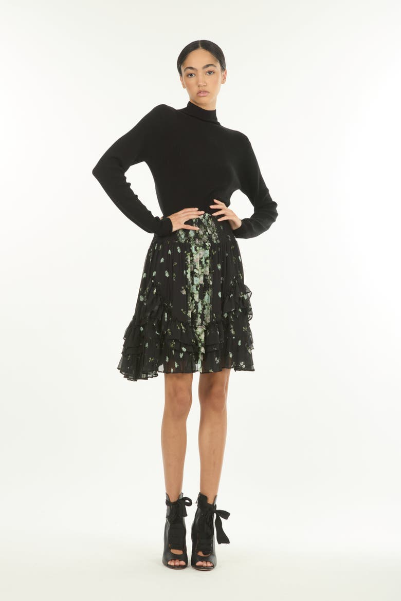 Aeria Skirt, Main, color, Black Floral Alley