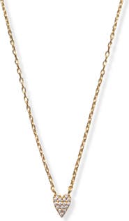 Argento Vivo Sterling Silver Pavé Cubic Zirconia Heart Pendant Necklace
