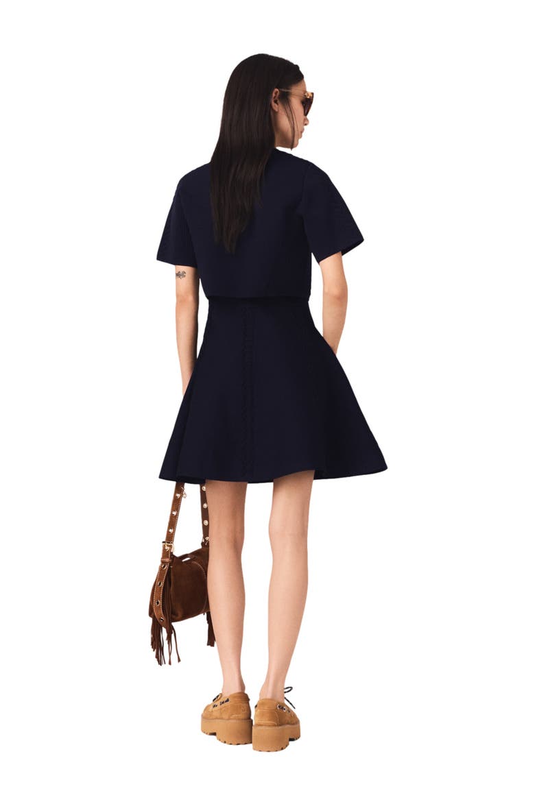 Cropped cardigan, Alternate, color, Navy